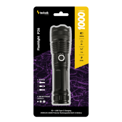 Torche rechargeable Technik P26 T6 Led 1000lm. Accu 26650 3600mah