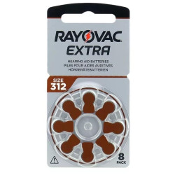 RAYOVAC EXTRA ADVANCED  TYPE 312 Zinc-Air 1.4V PR41 Plaquette x8