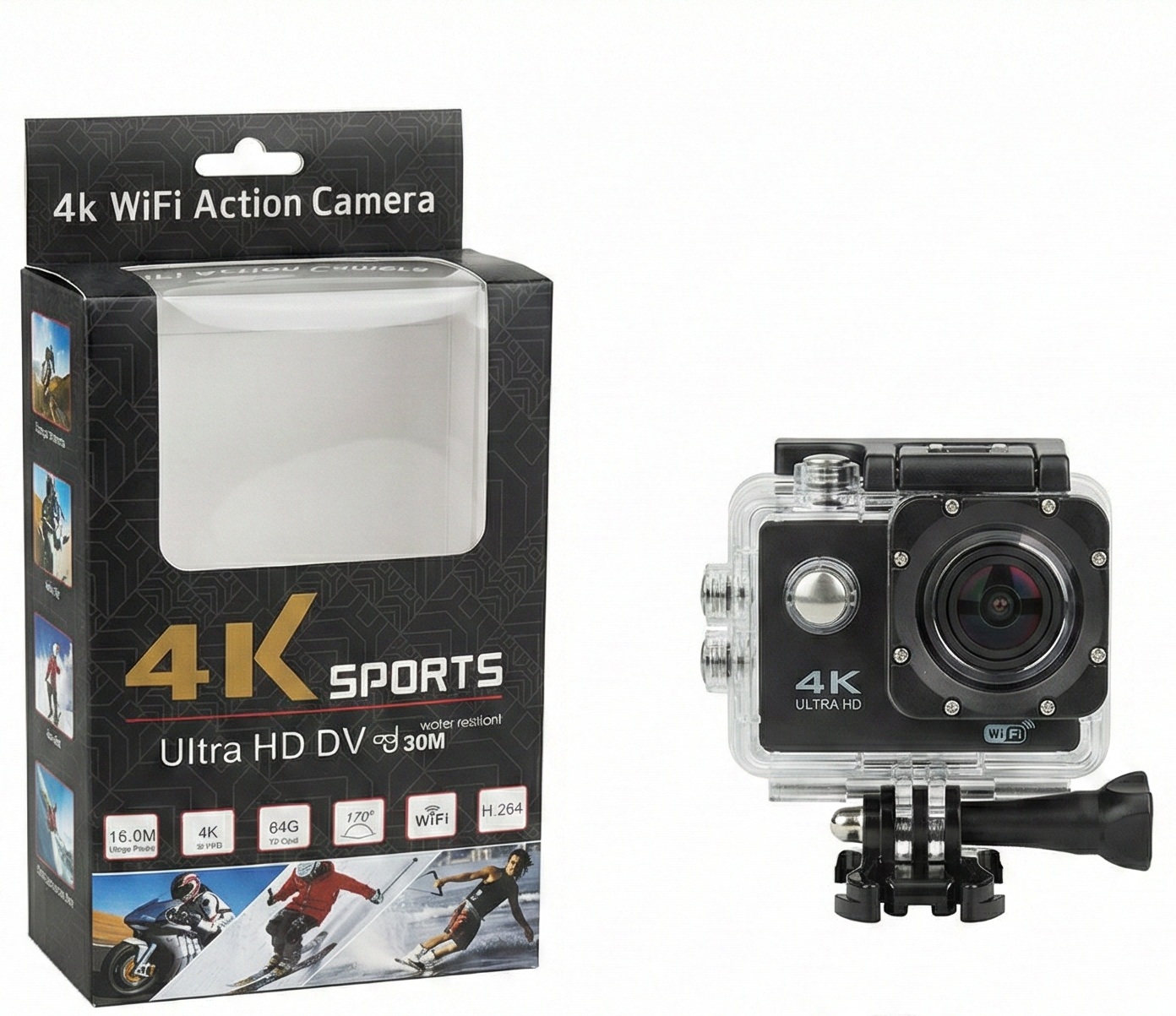 Caméra sport 4K 16M pixels Wifi