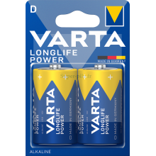 Piles alcalines LR20 – D Varta Longlife Power (blister de 2)