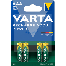 Piles rechargeables HR3 -AAA 800 Mah prêtes à l'emploi (blister de 4)