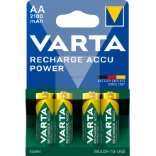 Piles rechargeables HR6 – AA 2100 Mah prêtes à l'emploi (blister de 4)